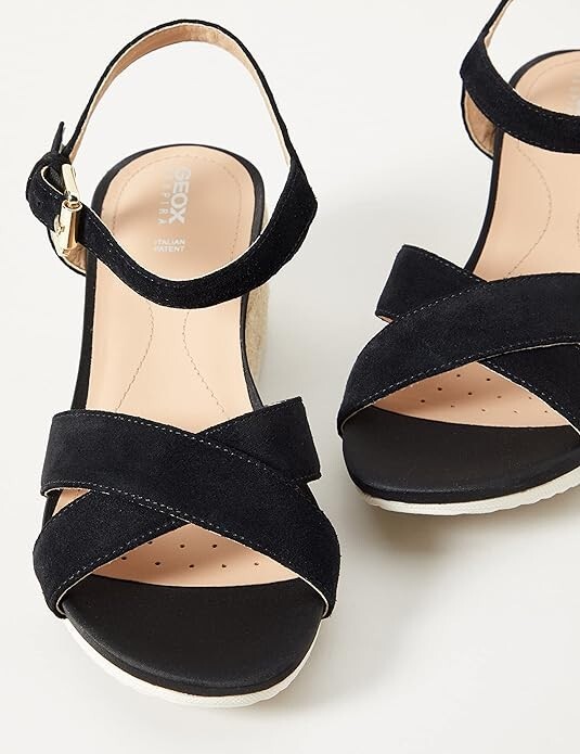 Geox D Ischia Sandali Con Zeppa Donna In Pelle - Comodi Ed Eleganti Con Suola In Gomma - Foto 5