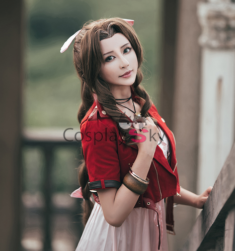 Final Fantasy VII 7 Aerith Aeris Gainsborough Cosplay Kostüm Rosa Kleid Remake - Bild 1 von 12