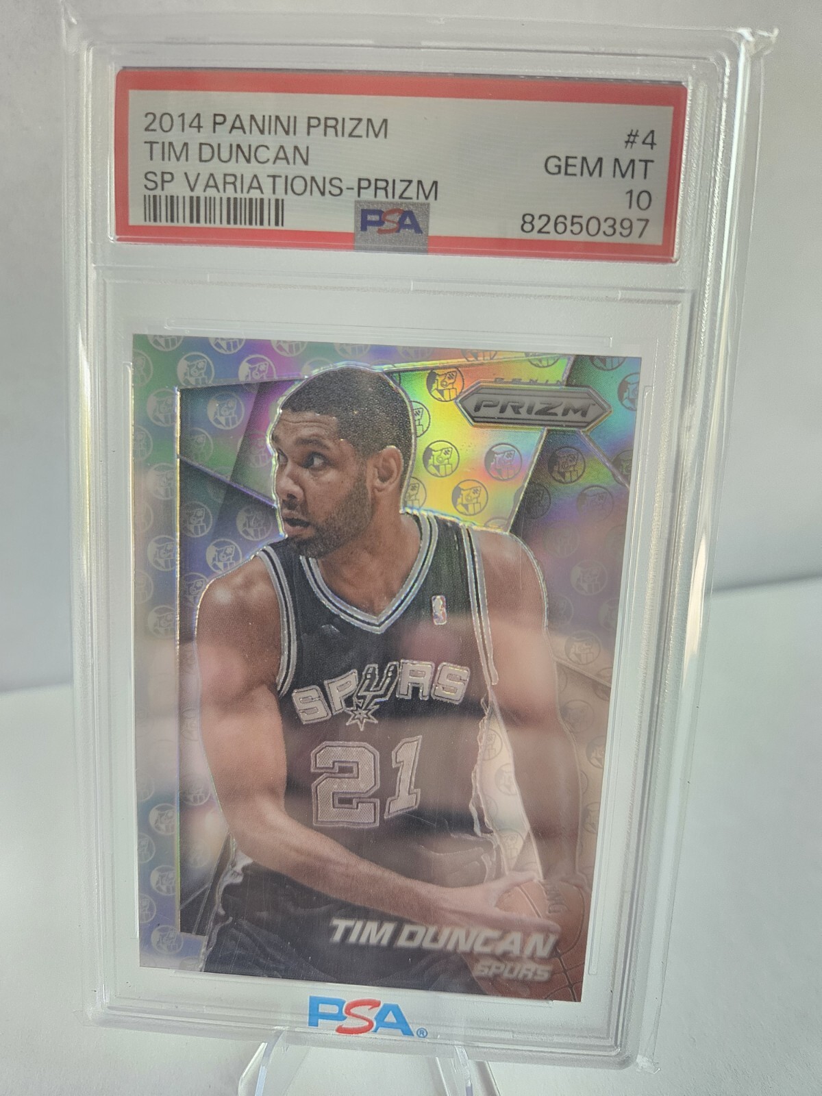 2014 Panini Prizm Tim Duncan SP Varistions Prizm PSA 10