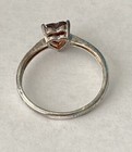 0.79ct Heart Vermelho Garnet Sterling Silver Rhodium Size 7.75 Ring 1.5g — photo 6