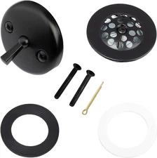 Matte Black Trip Lever Tub Trim Kit Set with Trip Lever Overflow Face Plate, ...