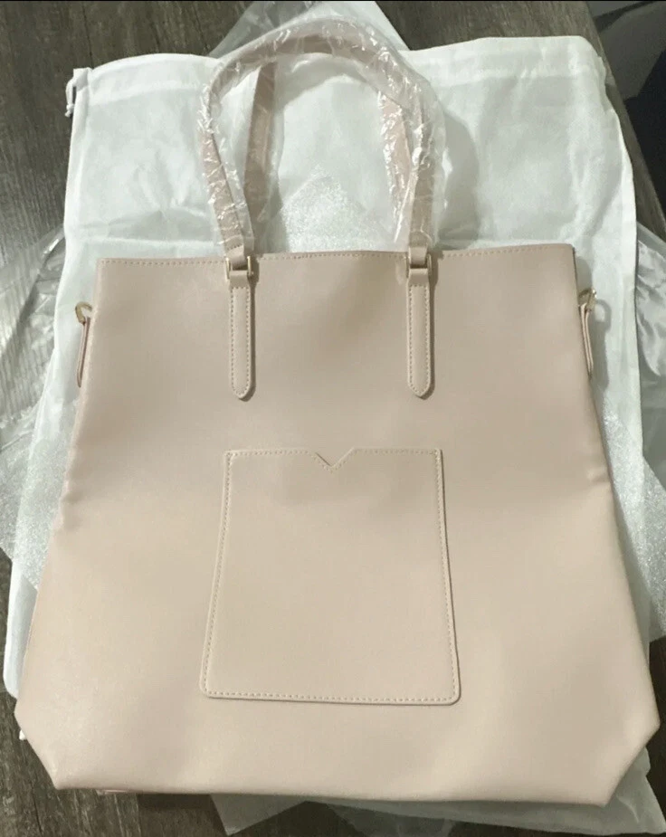 Michael Kors Leather Travel Tote Bag Weekender Pink Logo Shoulder