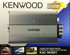 NEW KENWOOD KAC-M3001 Class D Monoblock Compact Digital Car/ATV/Marine Amplifier