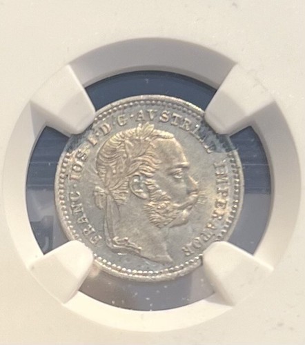 1872 Austria Silver 10 Kreuzer Joseph I MS-65 NGC MS 65 Gem BU - Picture 3 of 4