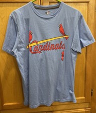 St. Louis Cardinals T-shirt number 1 Ozzie Smith Baby Blue Size Youth Large