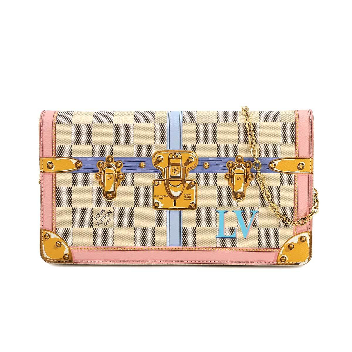 LOUIS VUITTON Summer Trunk Damier Azur Pochette Week End