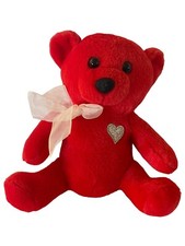 Dan Dee Teddy Bear Plush Stuffed Animal 7  Silver Glitter heart Valentine's Day