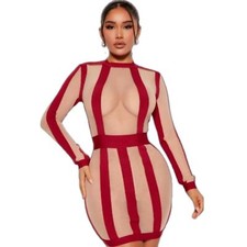 Red Mesh Mini Dress Size Large