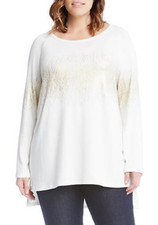 NEW KAREN KANE CREAM OF WHITE RAYON TUNIC TOP SIZE 1X WOMEN $98