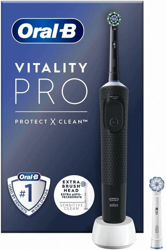 Spazzolino Elettrico ORAL-B Braun VITALITY PRO Nero 3 Modalità Timer Ricambio, fotografia 6 di 8