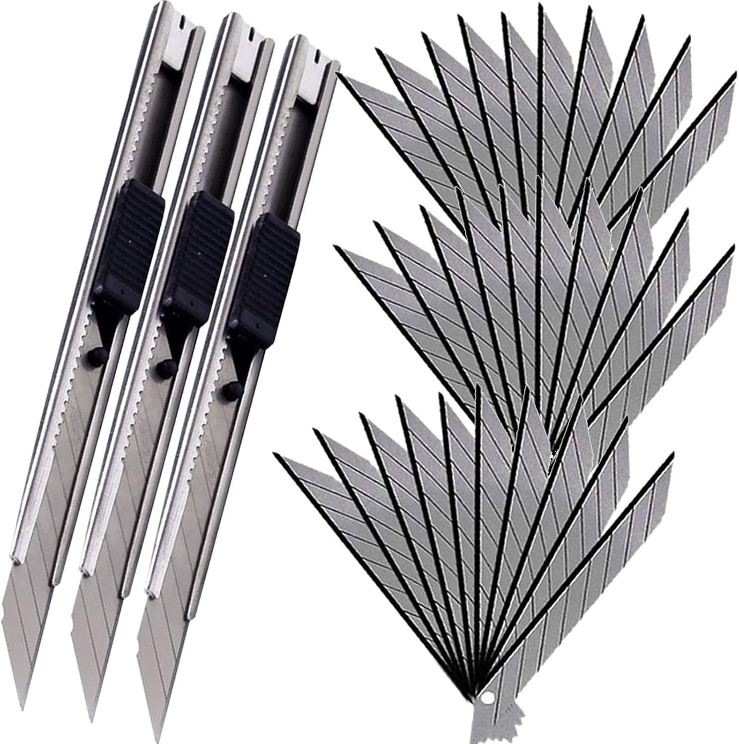 3 Pack High Hardness Retractable Box Cutters With 30