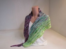 Handcrafted Shawl Multicolored Lots of Texture 100% Merino Female Adult