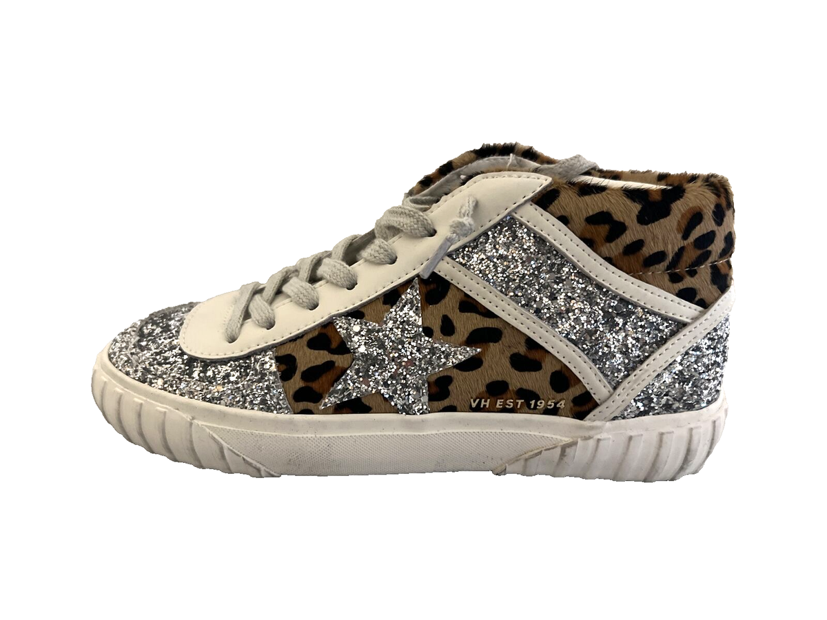 Vintage Havana Always Leopard High Top Glitter Sneakers Casual Shoes NEW