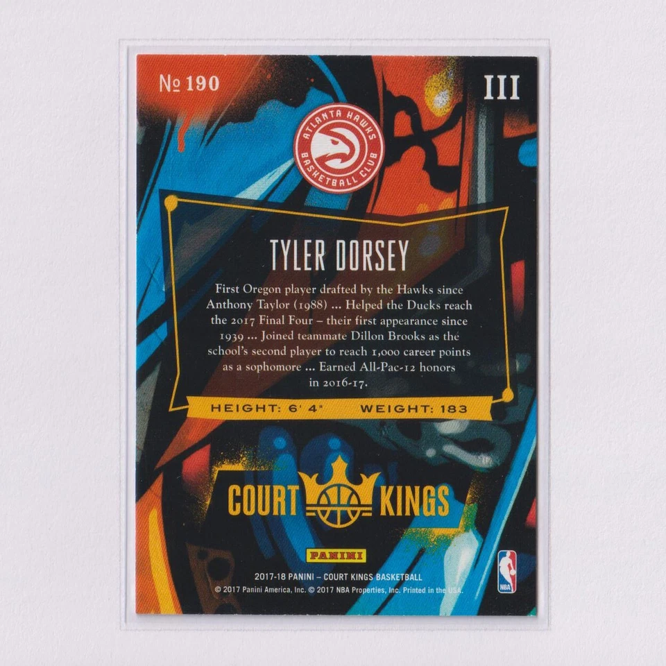 2017-18 Panini Court Kings Rookies III #190 Tyler Dorsey RC Rookie - Image 2 of 2