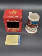 2005 Budweiser Holiday Beer Stein -New In Box With Certificate Of Authenticity 