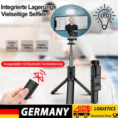DE Smartphone Selfie Stick Bluetooth Stativ Teleskop Stange Fernbedienung Handy