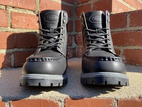 Lugz Folsom 6" Black & Charcoal Moc Toe Boot Style MFOLSOV-069 Men Size 13 - Picture 4 of 12