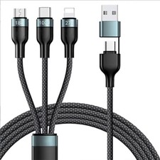 USB-C USB-A Multi Charger Cable 5 in 1 Charging Phone Type C For iPhone,Samsung