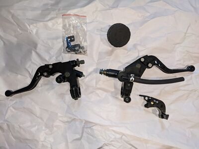 Black 2x Brake Clutch Levers Master Cylinder Reservoir For CBR Honda CBR600RR...