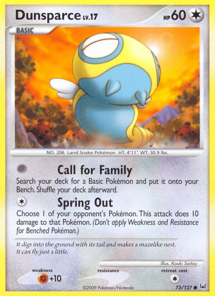 2009 Pokemon: Platinum - Dunsparce (#73/127, Common, Heavily Played)