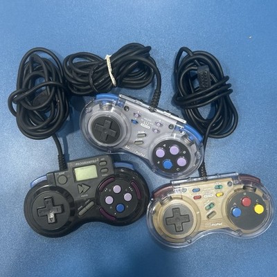 LOT OF 3 Sega Genesis Third Party Controllers SG ProgramPad 2 ProPad Clear
