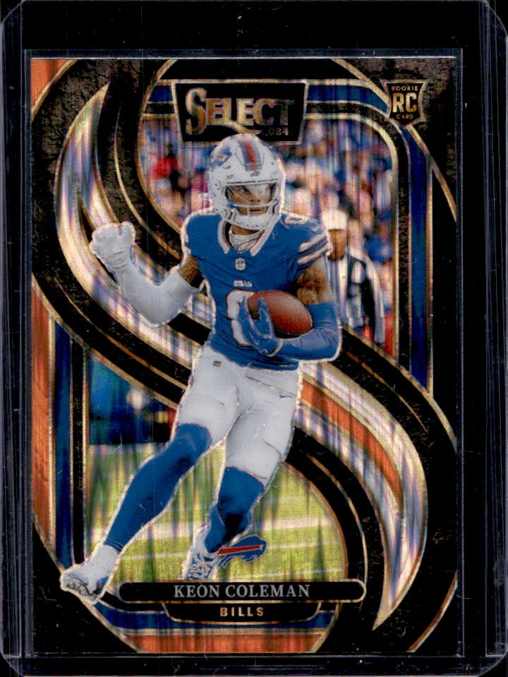 2024 Select Keon Coleman Premier RC Black and Orange Prizm Shock #153
