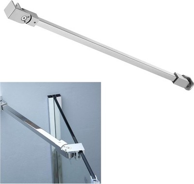 Stainless Steel Frameless Shower Door Fixed Panel Wall to Glass Silver 