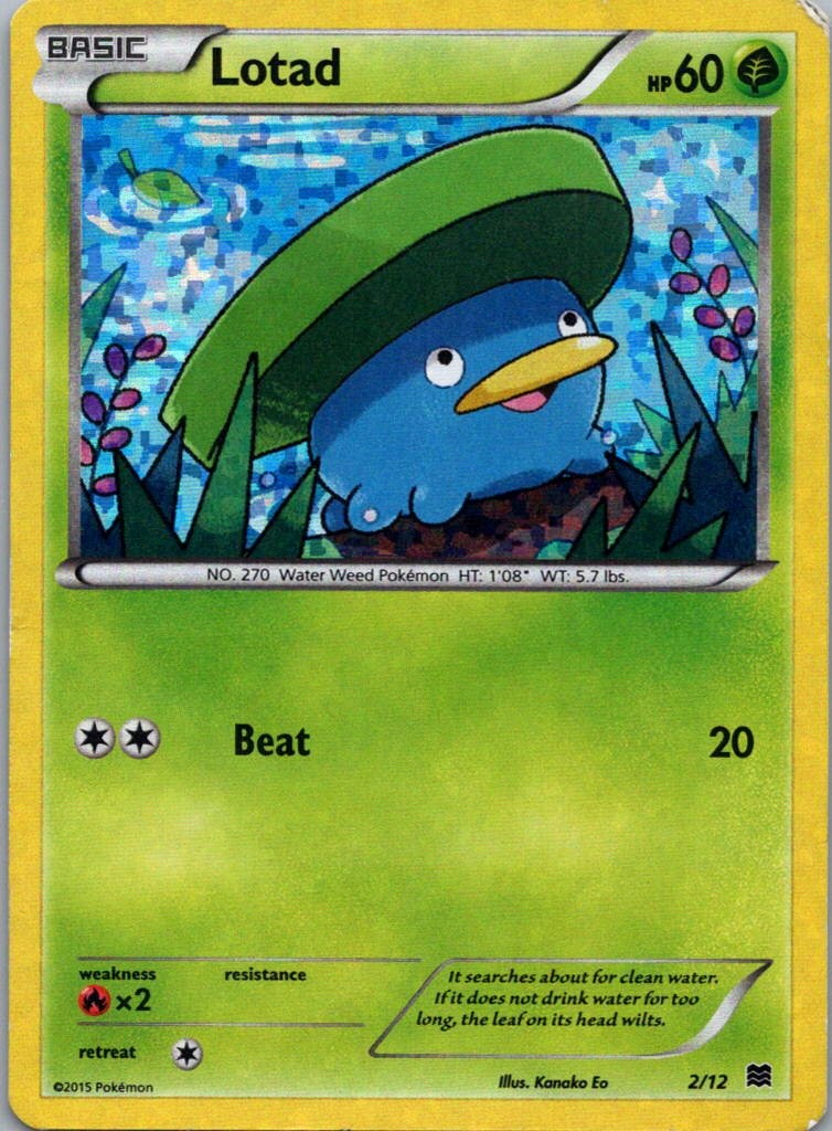 Pokemon TCG Lotad 2/12 McDonalds Collection 2015 Holo MP