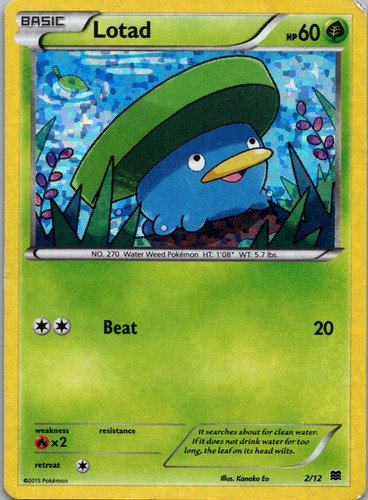 Pokemon TCG Lotad 2/12 McDonalds Collection 2015 Holo MP
