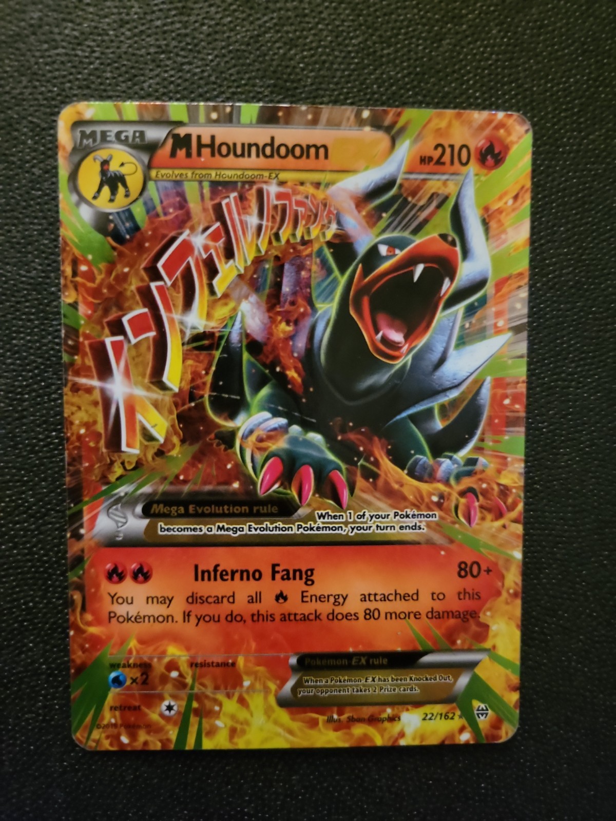 Pokémon M Houndoom EX 22/162 Holo XY BREAKthrough Card 2015