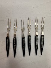 Vtg Cocktail Forks London Bridge Souvenir Set 6 Stainless Steel Hong Kong
