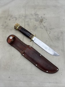 1930s / 40s Marbles Gladstone Ideal Fixed Blade Knife With Sheath (FF618
