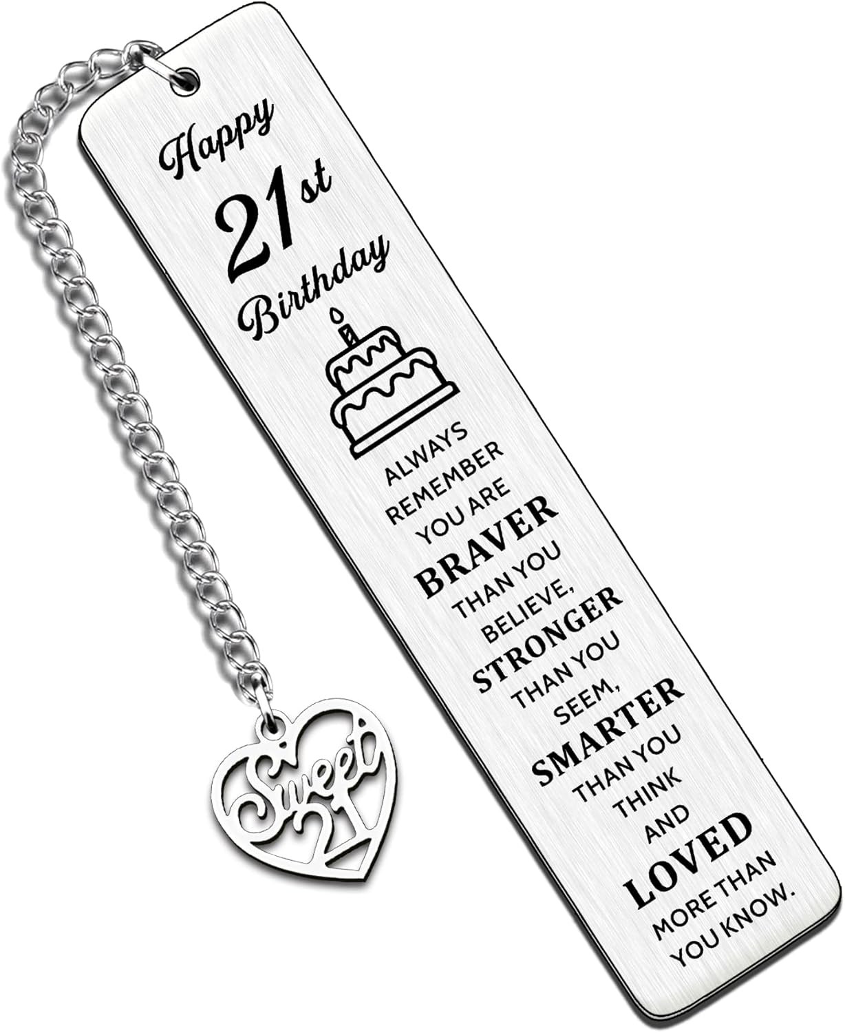 Inspirational 21st Bookmark Birthday Keepsake Gifts for Her Him