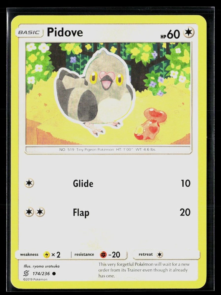 pidove pokemon card 2025 Blk En Colorless Flap (20) Weakness Lightning 2 Resistance Fighting Pidove | Pokmon TCG: Pokmon