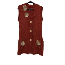 Bacci Cottagecore Wool Blend Knit Vest Womens Size S Boho Folkcore Whimsical
