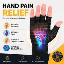 Compression Copper Arthritis Gloves Hand Wrist Brace Finger Pain Relief Support — image 5