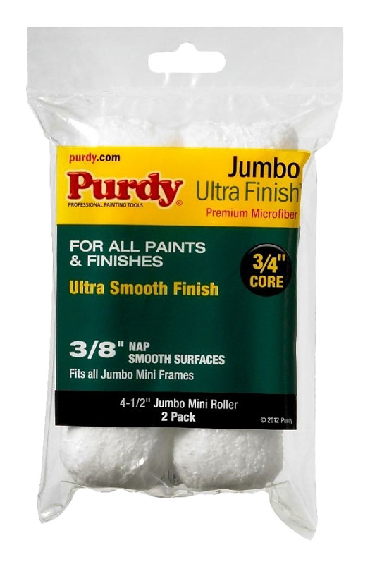 Purdy 140624052 Jumbo Mini Ultra Finish Roller Replacements, 2-Pack, 4-1/2