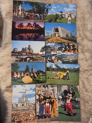  11x Vintage Postkarten Walt Disney World  70er/80er   Mickey Schloss Monorail