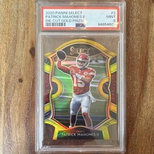 Panini 2020 Select Concourse Patrick Mahomes II #2 Gold Prizm Die-Cut /10 PSA 9