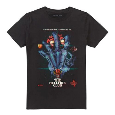 Stranger Things T-Shirt Herren Hellfire Poster schwarz