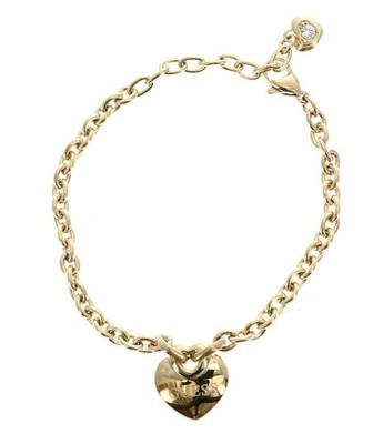GUESS Crazy In Love Heart Bracelet S Armband Yellow Gold goldfarben Neu