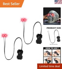 Halloween Led Glowing Eyes with Timer,2 Pcs Light Up Skeleton Eyes,Horror DIY...