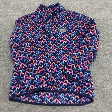 Eddie Bauer Fleece Pullover Kids Size L 14/16 Multicolor Geometric Quarter Zip