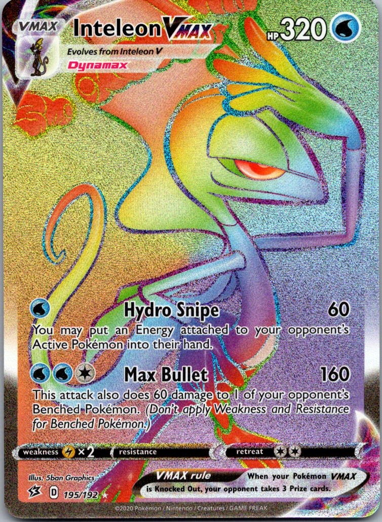 Inteleon VMAX (Secret) Secret Rare SWSH02: Rebel Clash 195/192 NM