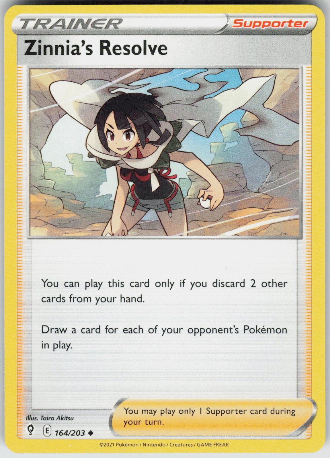 Pokemon Zinnia's Resolve 164/203 SWSH07: Evolving Skies Uncommon NM