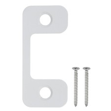 1 Set 1" x 2.24" Deadbolt Strike Plate Door Strike Plate with Screws, White