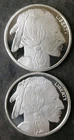 Two SilverTowne 1oz Silver Buffalo Rounds