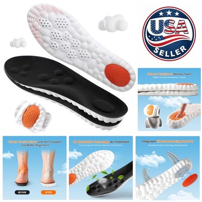4D Cloud-Soft Memory Foam Insoles for Men - Trim-to-Fit Arch Support & Comfort