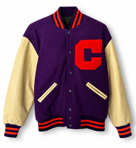 Clemson Tigers Wool & leather Varsity Men's Letterman Jacket by Maverick Awards - product listing photo
