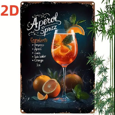 Blechschild Aperol Spritz Rezept Vintage Stil Metallschild TE2778